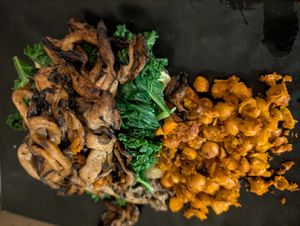 Grilled oyster mushrooms  at Peacefood Cafe - Uptown in New York City