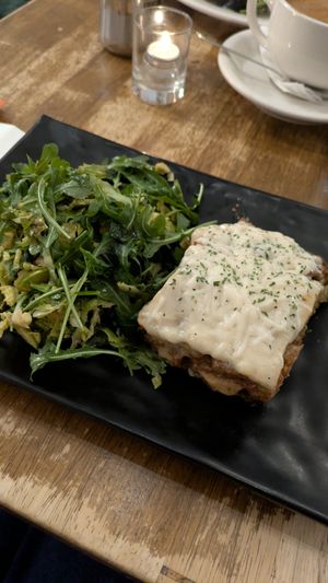 Plantain lasagna at Peacefood Cafe - Uptown in New York City