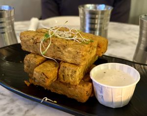 Chickpea fries  at Peacefood Cafe - Uptown in New York City