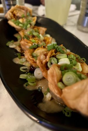 Schezuan wontons   at Peacefood Cafe - Uptown in New York City
