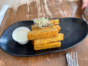 Chickpea Fritters at Peacefood Cafe - Uptown in New York City