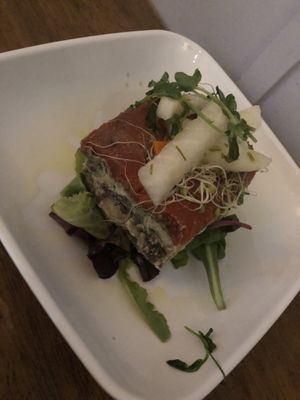 Raw lasagna   at Peacefood Cafe - Uptown in New York City