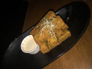 Chickpea fries spicy   at Peacefood Cafe - Uptown in New York City