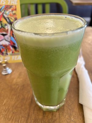 Green pear juice   at Peacefood Cafe - Uptown in New York City