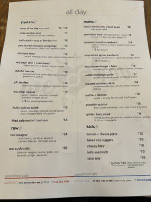   at Peacefood Cafe - Uptown in New York City