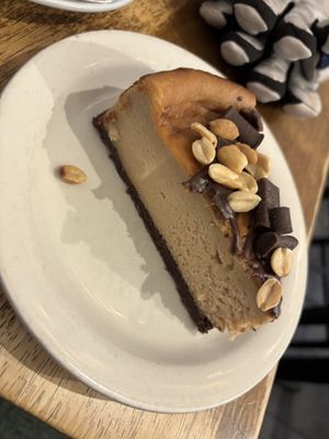 Peanut butter cheesecake - delightful!  at Peacefood Cafe - Uptown in New York City