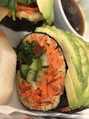 Raw sushi roll  at Peacefood Cafe - Uptown in New York City