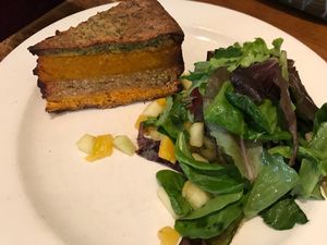 3-layer vegan quiche at Peacefood Cafe - Uptown in New York City