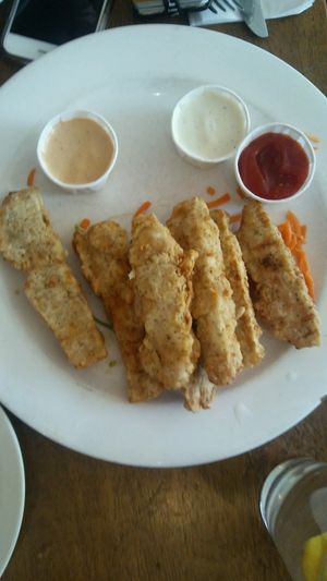 Chicken fingers at Peacefood Cafe - Uptown in New York City
