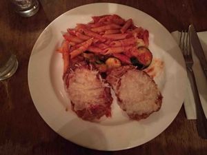 Unchicken Parmisan at Peacefood Cafe at Peacefood Cafe - Uptown in New York City