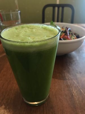 Green juice  at Peacefood Cafe - Uptown in New York City