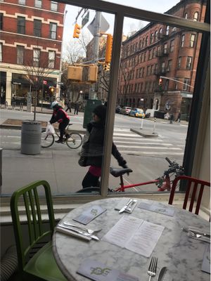 The best seatings in the corner  at Peacefood Cafe - Uptown in New York City