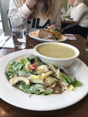Soup & Caesar salad  at Peacefood Cafe - Uptown in New York City