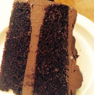 chocolate cake  at Peacefood Cafe - Uptown in New York City