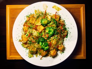 TOFU AND VEGETABLE - vegan
(Stir fried tofu and variety vegetable with tasty sauté soy sauce) at LAON Asian Cuisine in University Place