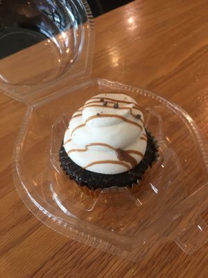 Chocolate caramel vegan cupcake at Tomato Pie Cafe in Harrisburg