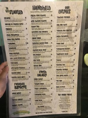 Menu (ask for veggie and vegan options)  at Bananas in Vieques