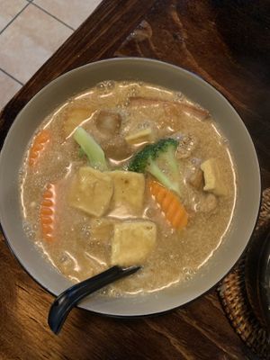 Curry noodle soup  at Vina Vegan in Newtown