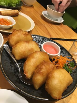 Vegan fried shrimps, January 2017. at Vina Vegan in Newtown