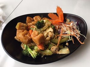 tom yum veggies and tofu at Golden Lotus in Christchurch