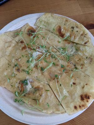 Garlic naan. at Passiflora in Rincon