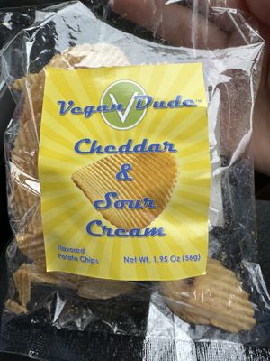Cheddar and sour cream chips #Veganuary at Cindysnacks in Centerport