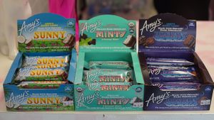 Plenty of candy and chocolate options including these three bars from Amy's.  at Cindysnacks in Centerport