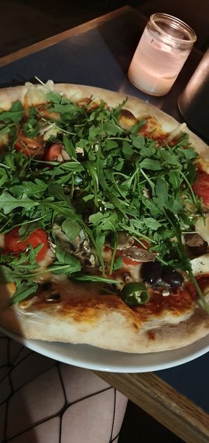 Vegan pizza. at Peloton in Oslo