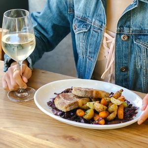 braised cabbage, turnips and farm picked carrots at Little Gem on Grove in San Francisco