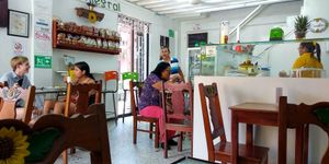 Inside duh at Girasoles Restaurante Vegetariano in Cartagena