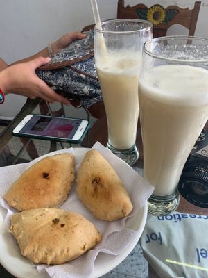 Their empanadas are so good! (All vegan) at Girasoles Restaurante Vegetariano in Cartagena