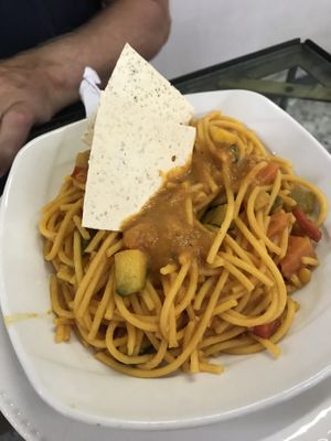 Vegan and Gluten free pasta  at Girasoles Restaurante Vegetariano in Cartagena