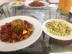 Veggie set menu at Girasoles Restaurante Vegetariano in Cartagena