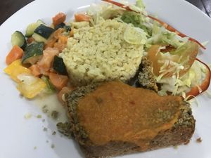 Main course of menu of day  at Girasoles Restaurante Vegetariano in Cartagena