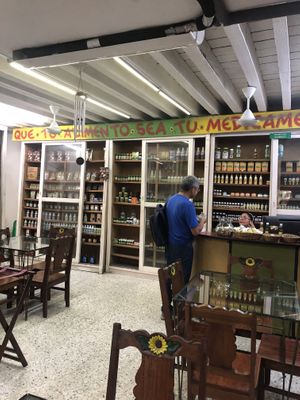 Vitamin and mini mart attached at Girasoles Restaurante Vegetariano in Cartagena