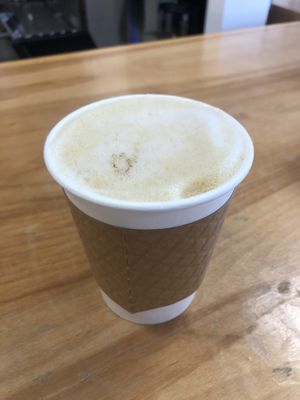 Golden Milk Latte (best I’ve ever had)  #Veganuary at Troy's Fresh Kitchen & Juice Bar in Londonderry