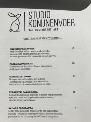 Menu mains at Konijnenvoer in Arnhem