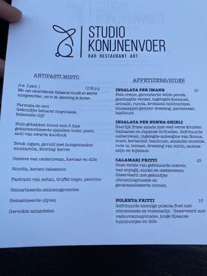 Menu at Konijnenvoer in Arnhem