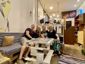 All of us with Sara, the owner :) at Bayt Sara in Amman