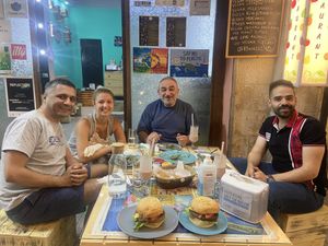 Sara, Mr.Rabih, Mr.Ali and me. It was delicious food Sara. Keep going   at Bayt Sara in Amman