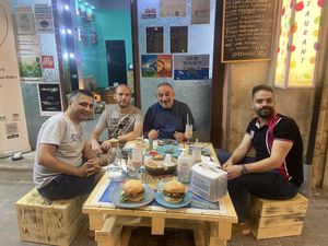 We all with Sameer, my brother in Amman. Lovely people and lovely food.   at Bayt Sara in Amman