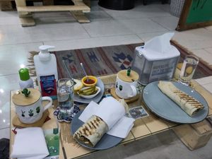 One meal of vegan shawarma to share 😋 at Bayt Sara in Amman