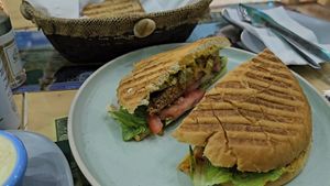 Something made with Bulgur. One of the best vegan patties ever! at Bayt Sara in Amman