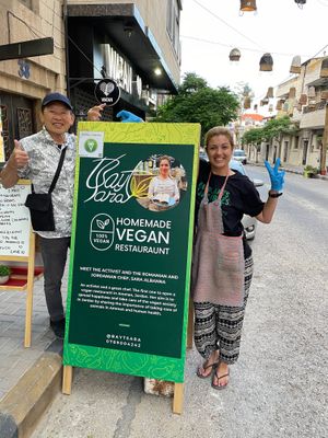 Happy customer with owner Sara. at Bayt Sara in Amman