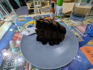 Huge slice of Chocolate Cake at Bayt Sara in Amman