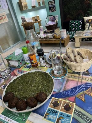 Spinach and meatballs   at Bayt Sara in Amman