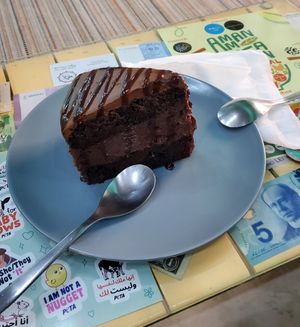 Chocolate cake at Bayt Sara in Amman