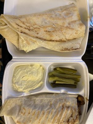 Kofta wrap  at Bayt Sara in Amman