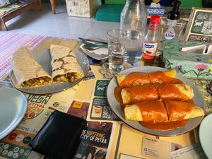 Romanian crepes and Shawarma wrap!  at Bayt Sara in Amman