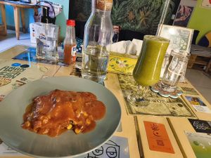 Vegan Lasagna, absolutely delicious as well as the detox juice at Bayt Sara in Amman